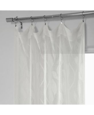 Floral Patterned Faux Linen Sheer Curtain