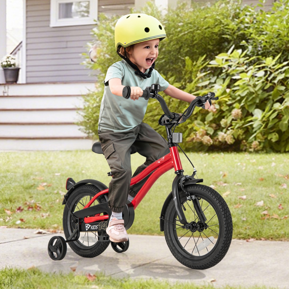 Bicycle for Kids with Adjustable Seat Bell Reflectors for Visibility