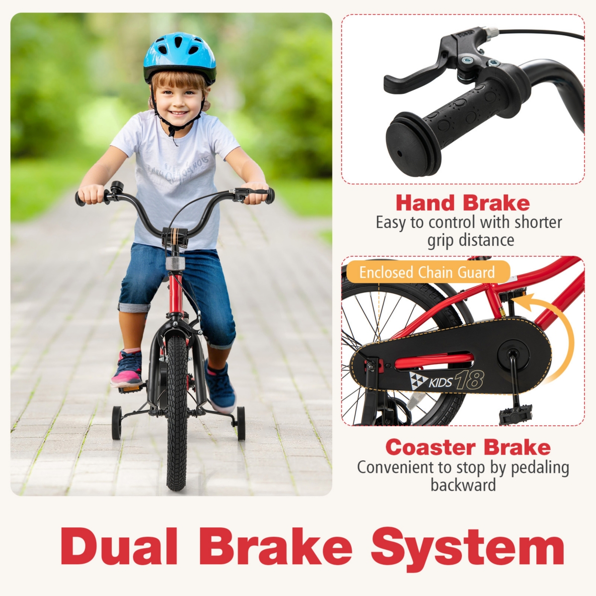 Bicycle for Kids with Adjustable Seat Bell Reflectors for Visibility
