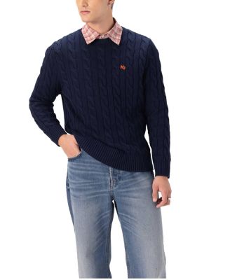 Men's Crew Neck Cable Knit Sweater