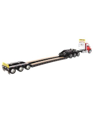 1/50 Red Western Star 49X SB Tridem & XL 120 HDG Trailer w/ Single & Tandem Axle Boosters