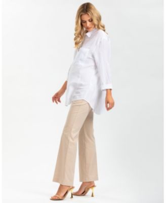 Maternity Pull-On Flare Stretch Pants in Length