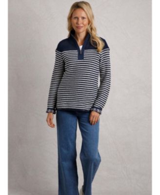Women's Juliet 1/4 Zip Stripe Macaroni