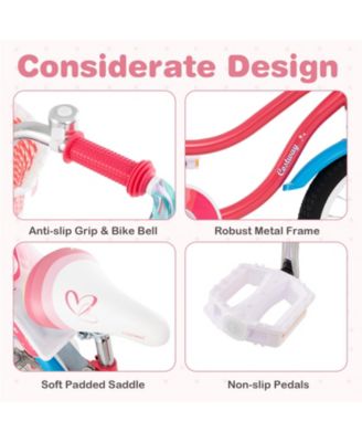 Girls Bike for 4-7 Years Old Kids Bike with Doll Seat and Training Wheels