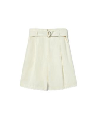 Women's Chic Silk-Linen Blend Bermuda Shorts