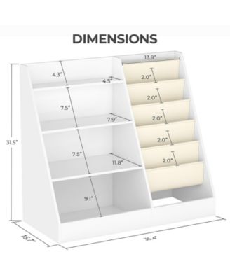 4-Tier Kids Bookshelf and Toy Storage Organizer with Anti-Tipping Kits for Safe