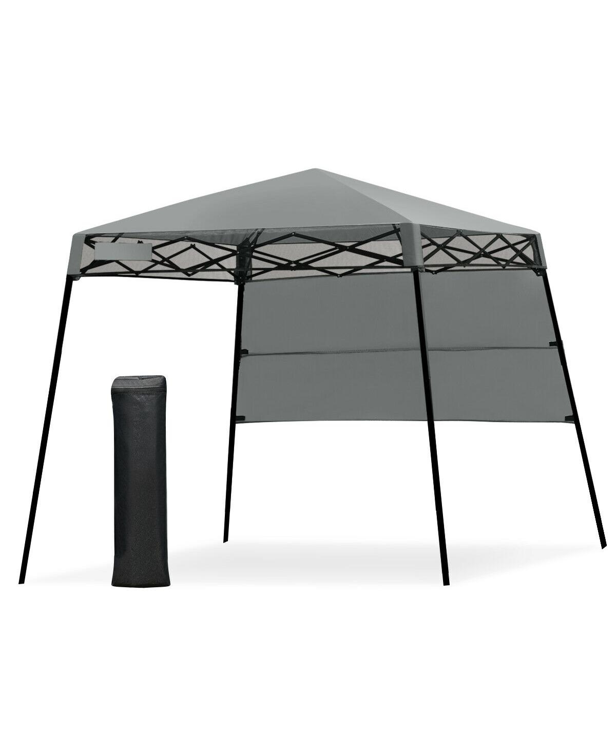 7x7 Ft Slant Leg Pop-up Canopy Tent Shelter Adjustable Portable Carry Bag - Blue