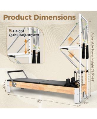 Wooden Reformer & Tower Combo – Includes Mat, Jump Board & Sitting Box