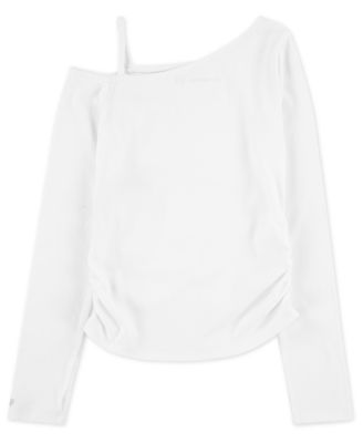 Girls Asymmetrical Ruched Long Sleeve T-Shirt