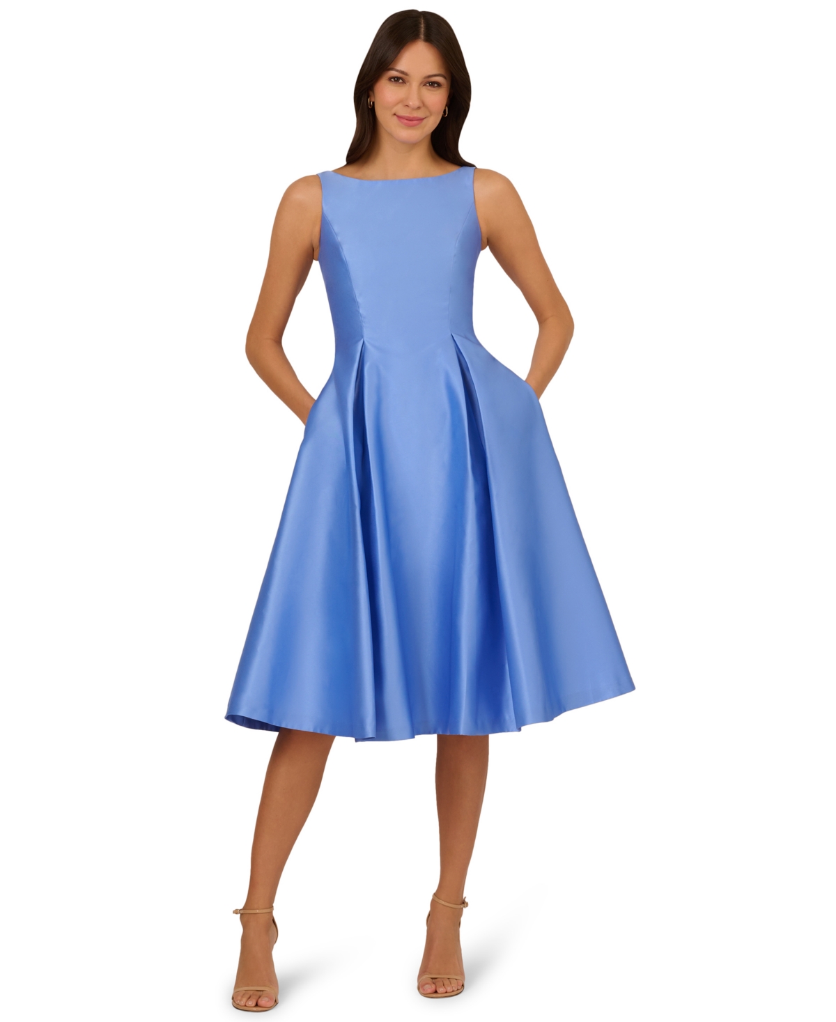 Adrianna Papell Boat-neck A-line Dress