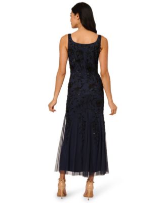 Women's Beaded Mesh Midi Dress