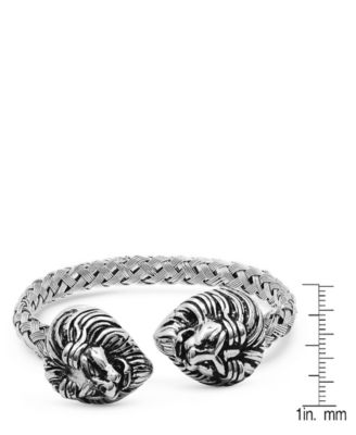 Men's Stainless Steel Tiger End Cuff Bracelet