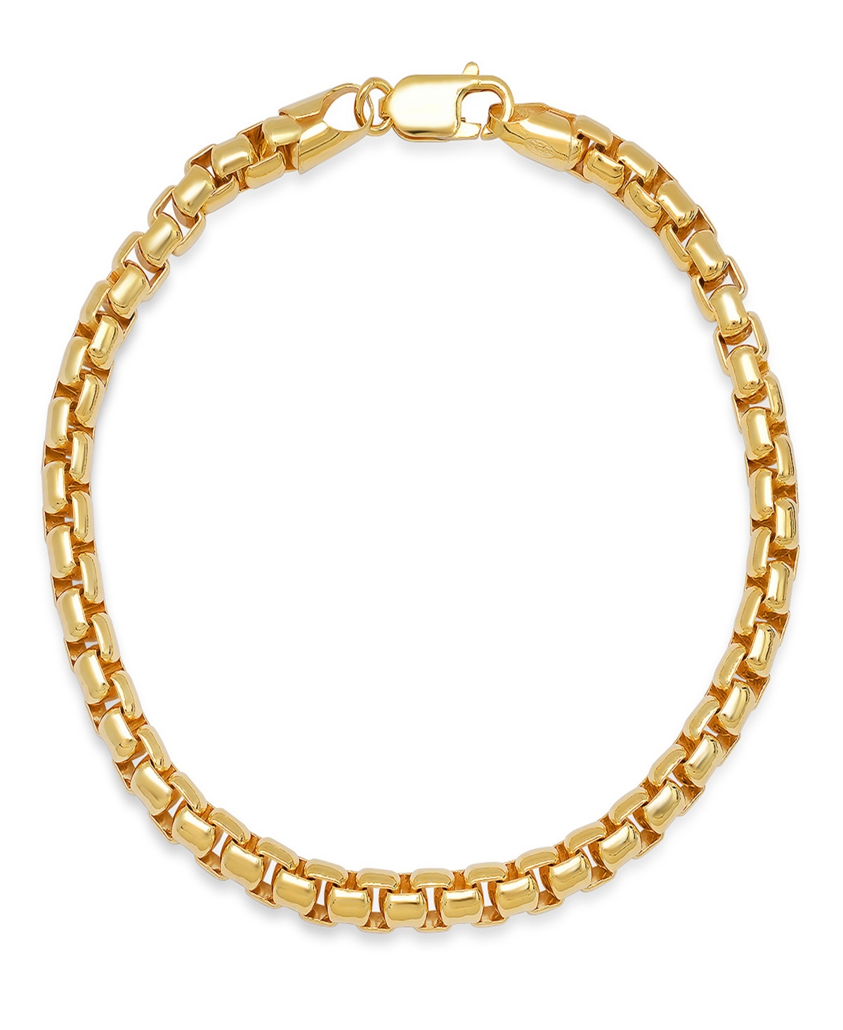Unisex Sterling Silver Box Link Chain Bracelet - Silver