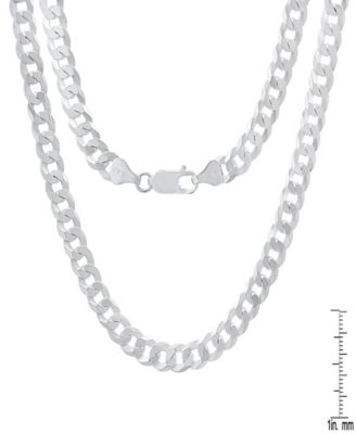 Unisex Sterling Silver Diamond Cut Curb Link Chain Necklace