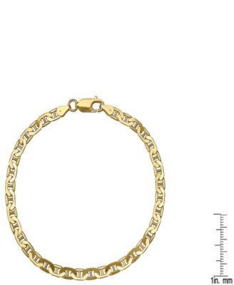 Unisex 14K Gold Plated Sterling Silver 120 Mariner Superflat 8.5" Bracelet