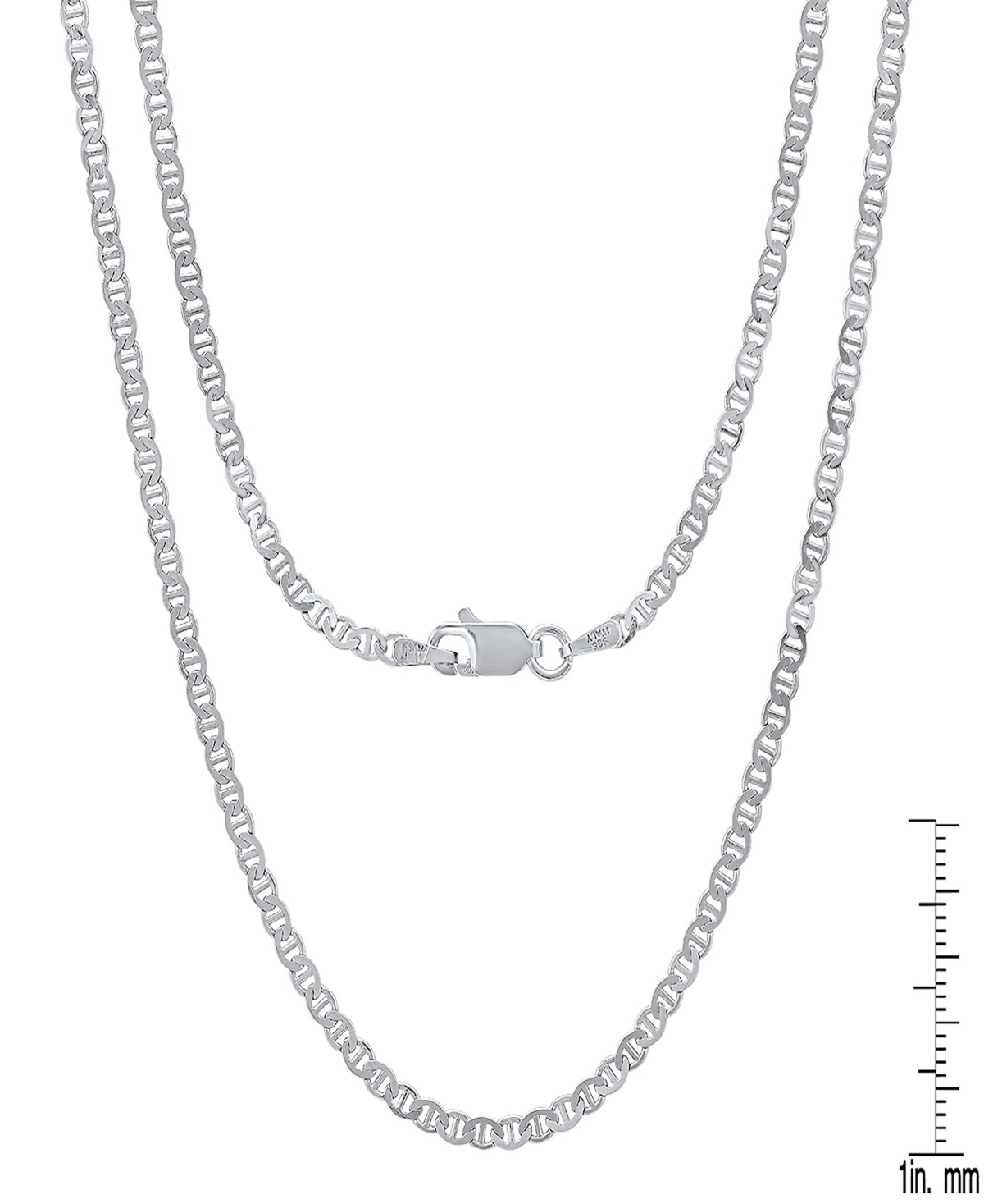 Steeltime Unisex Sterling Silver Mariner Superflat Necklace