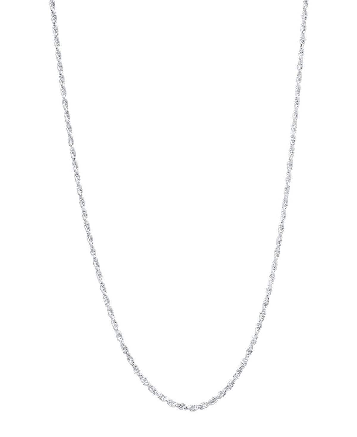 Unisex Sterling Silver Rope Chain Necklace - Silver