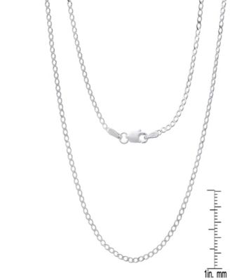 Unisex Sterling Silver Cuban Flat Necklace