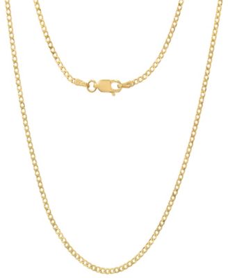 Unisex 14K Gold Plated Cuban Superflat Chain Necklace
