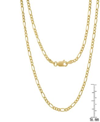 Unisex 14K Gold Plated Figaro Hollow Necklace