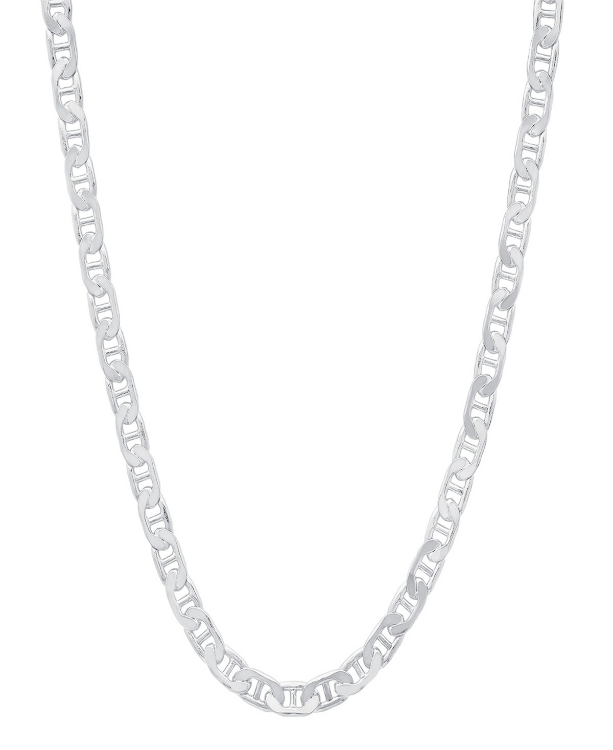 Unisex Sterling Silver Mariner Superflat Necklace - Silver