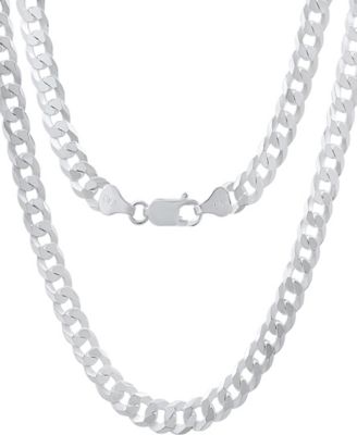 Unisex Sterling Silver Diamond Cut Curb Link Chain Necklace