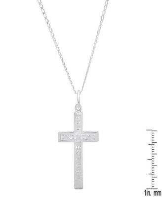Men's Sterling Silver Crucifix Paired Pendant Necklace