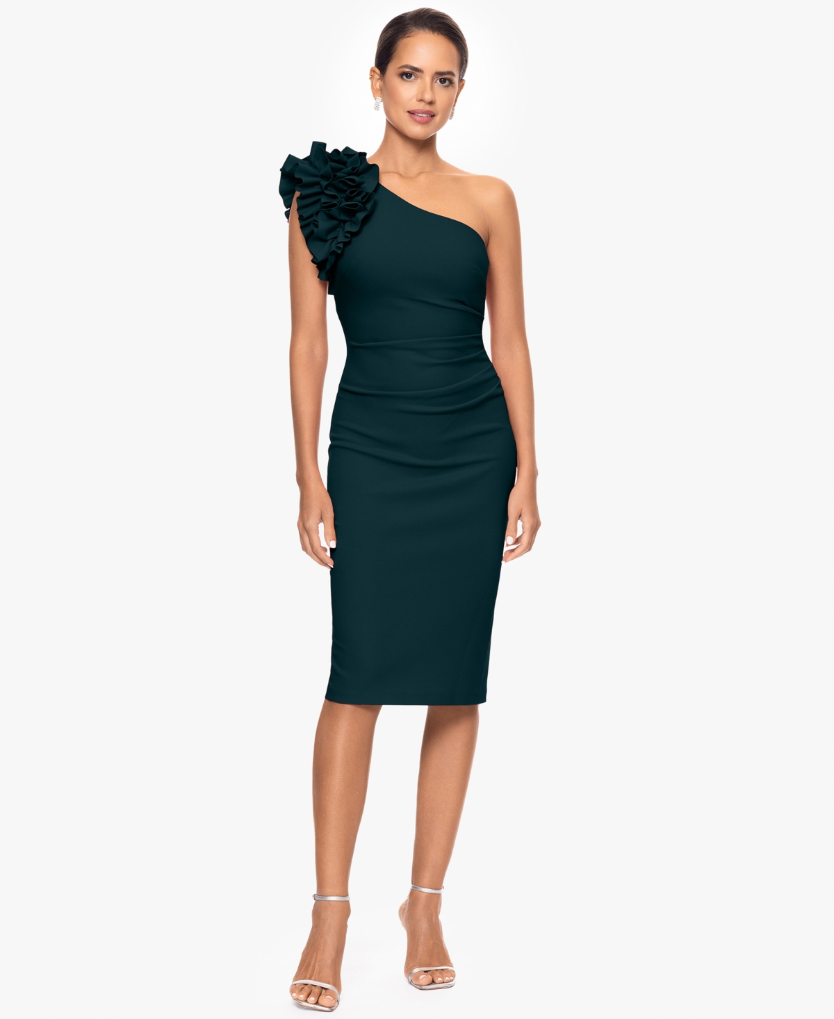 Women's One-Shoulder Sheath Dress - Pine
