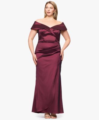 XSCAPE - Plus Size Sweetheart-Neckline Long Sheath Dress