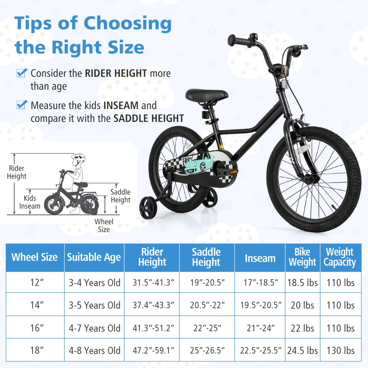 Kids Bike with Adjustable Seat and Low-Step Frame for Easy Mounting
