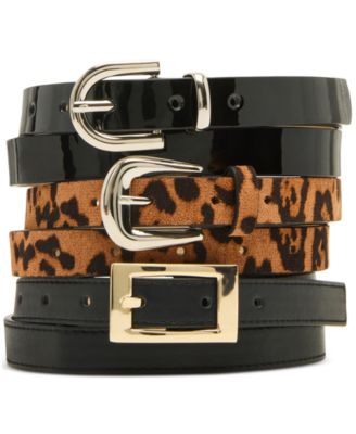 Steve Madden - Faux-Leather Belts, Set of 3