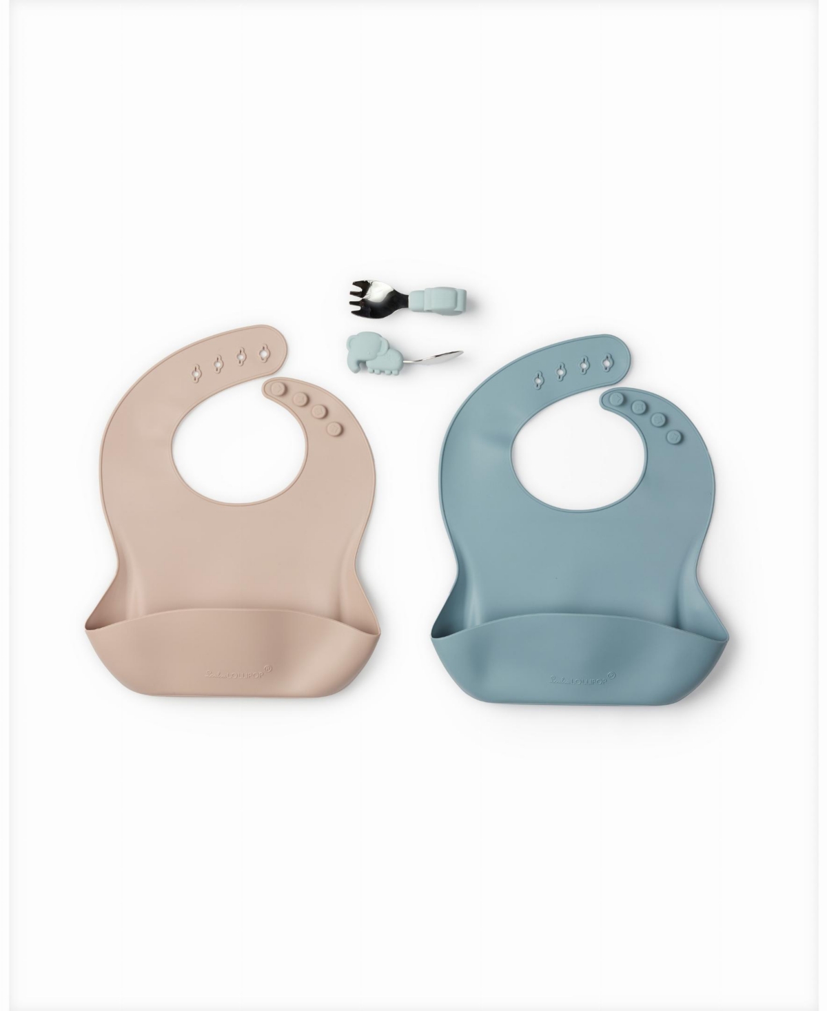 Loulou Lollipop Baby Elephant Design Learning Feeding Set In Brown