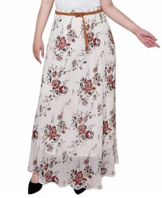 Plus Size Chiffon Maxi Skirt