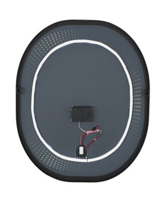 Glass 31" LED Wall Mirror with Radial Pattern