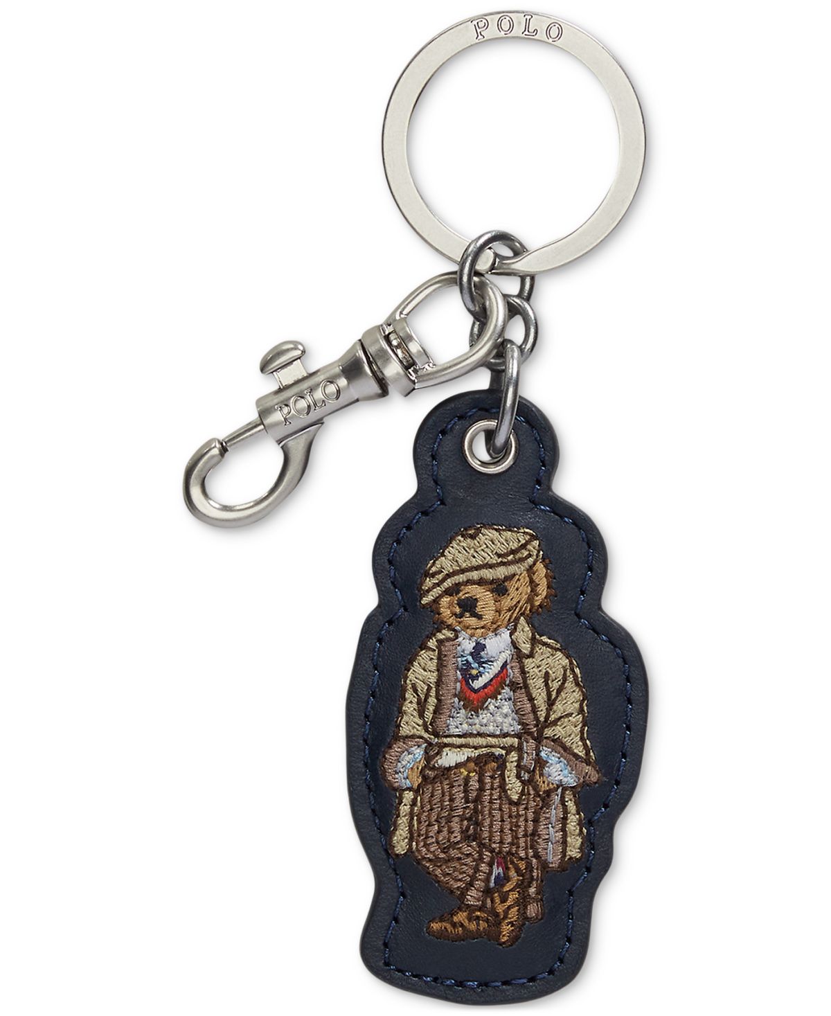 Мужской кожаный брелок для ключей Polo Bear