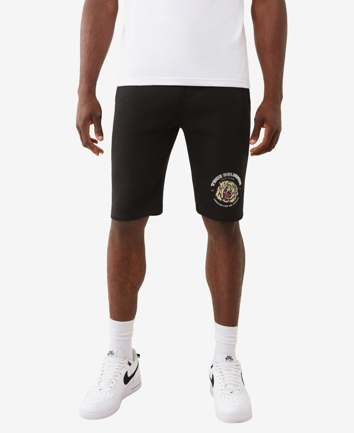 True Religion Men's Tiger Face Fleece Shorts