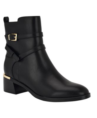 Women's Jasen Buckle Strap Block Heel Booties