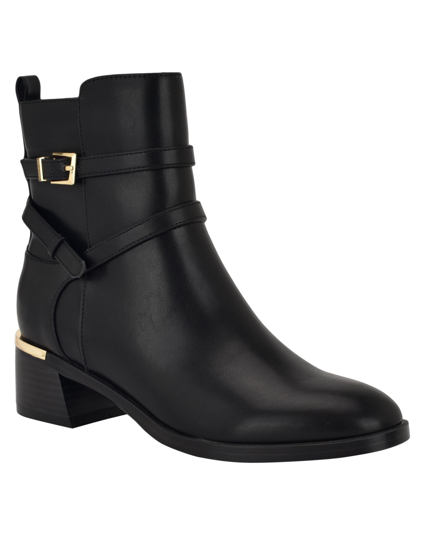 Женские ботинки Calvin Klein Jasen Buckle Strap Block Heel Booties, цвет: Чёрный, вариант 1 — фото 6