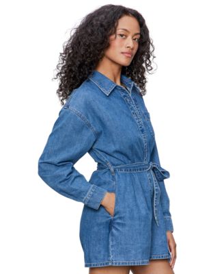 Women's Mare Tie-Waist Short-Sleeve Cotton Romper