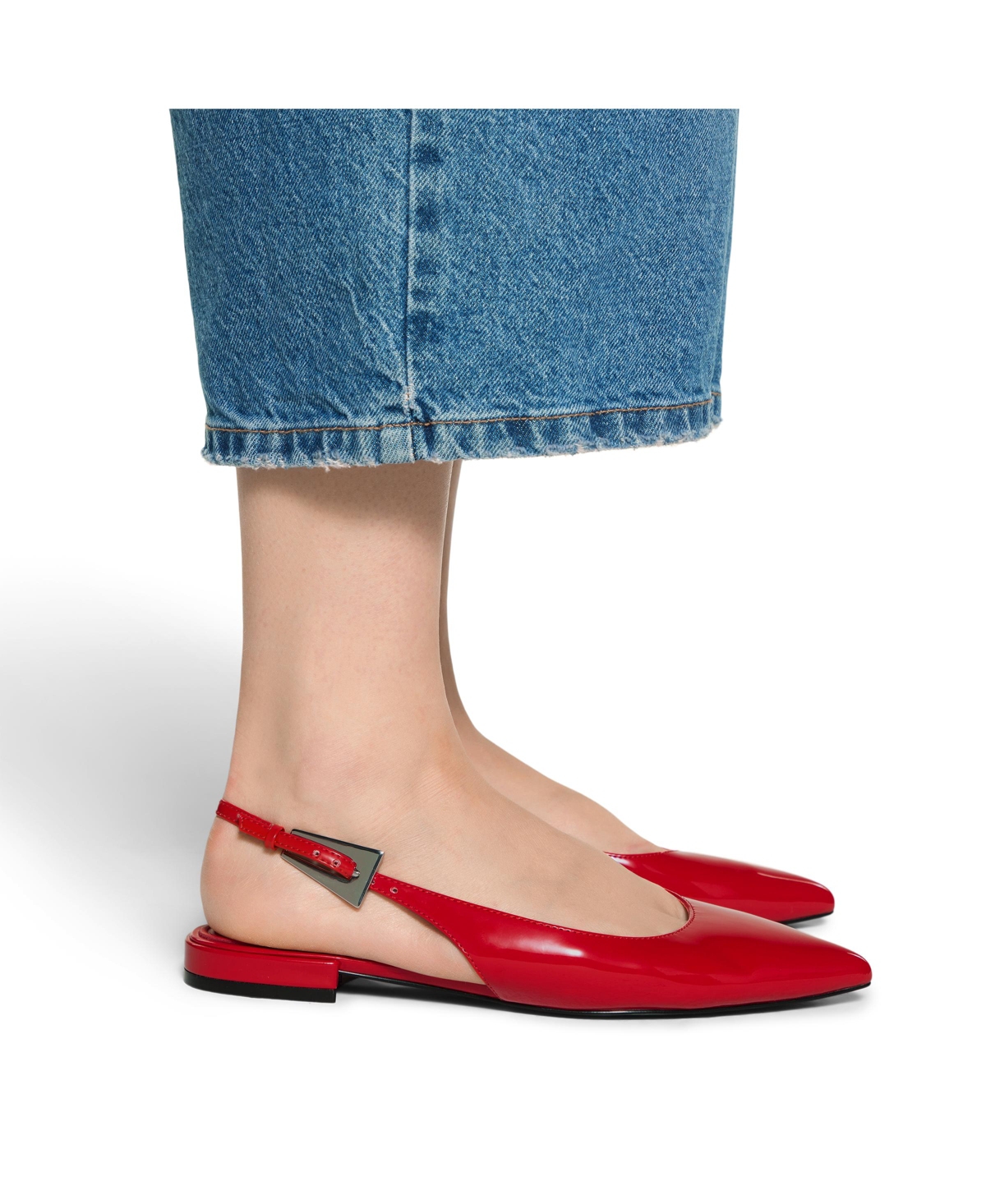 Aldo Kristell Pointed Toe Slingback Flat In Red