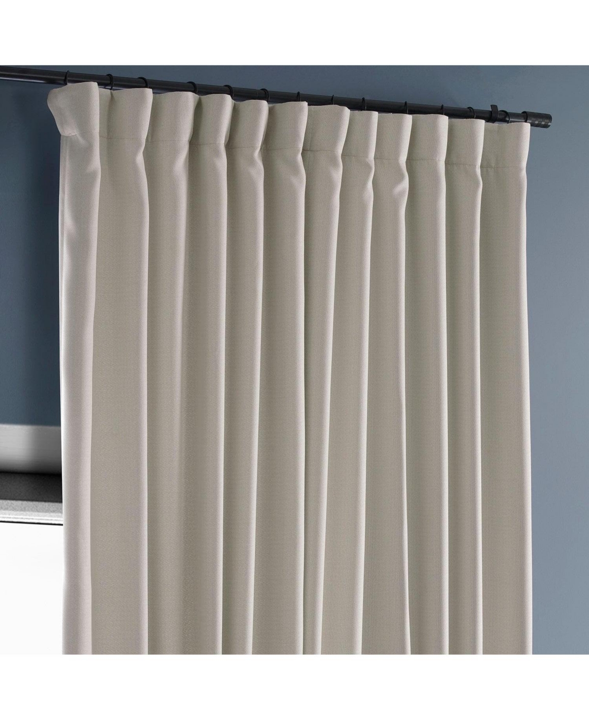 Half Price Drapes Extra Wide Textured Faux Linen Room Darkening Curtain In Multi
