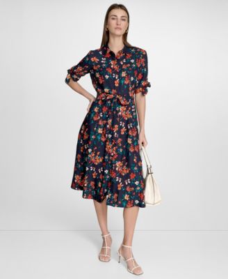 Calvin Klein Womens Short Sleeve Midi Shirtdress 0p 16
