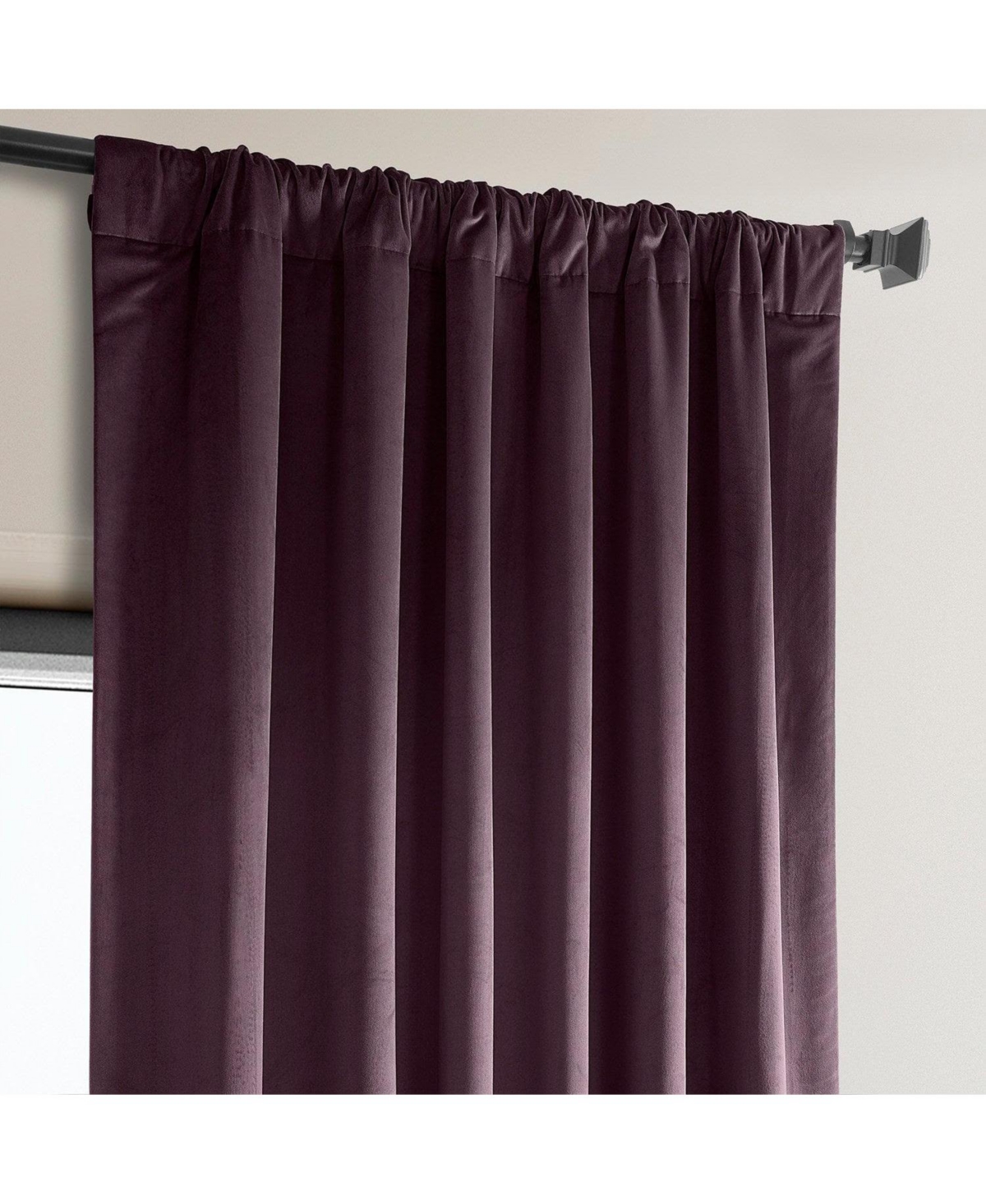 Half Price Drapes Heritage Plush Velvet Room Darkening Curtain In Purple