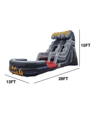 15  Flame Commercial Grade Water Slide with Splash Pool for Kids and Adults (with Blower), Outdoor Indoor, Wet Dry Use, Tall Inflatable