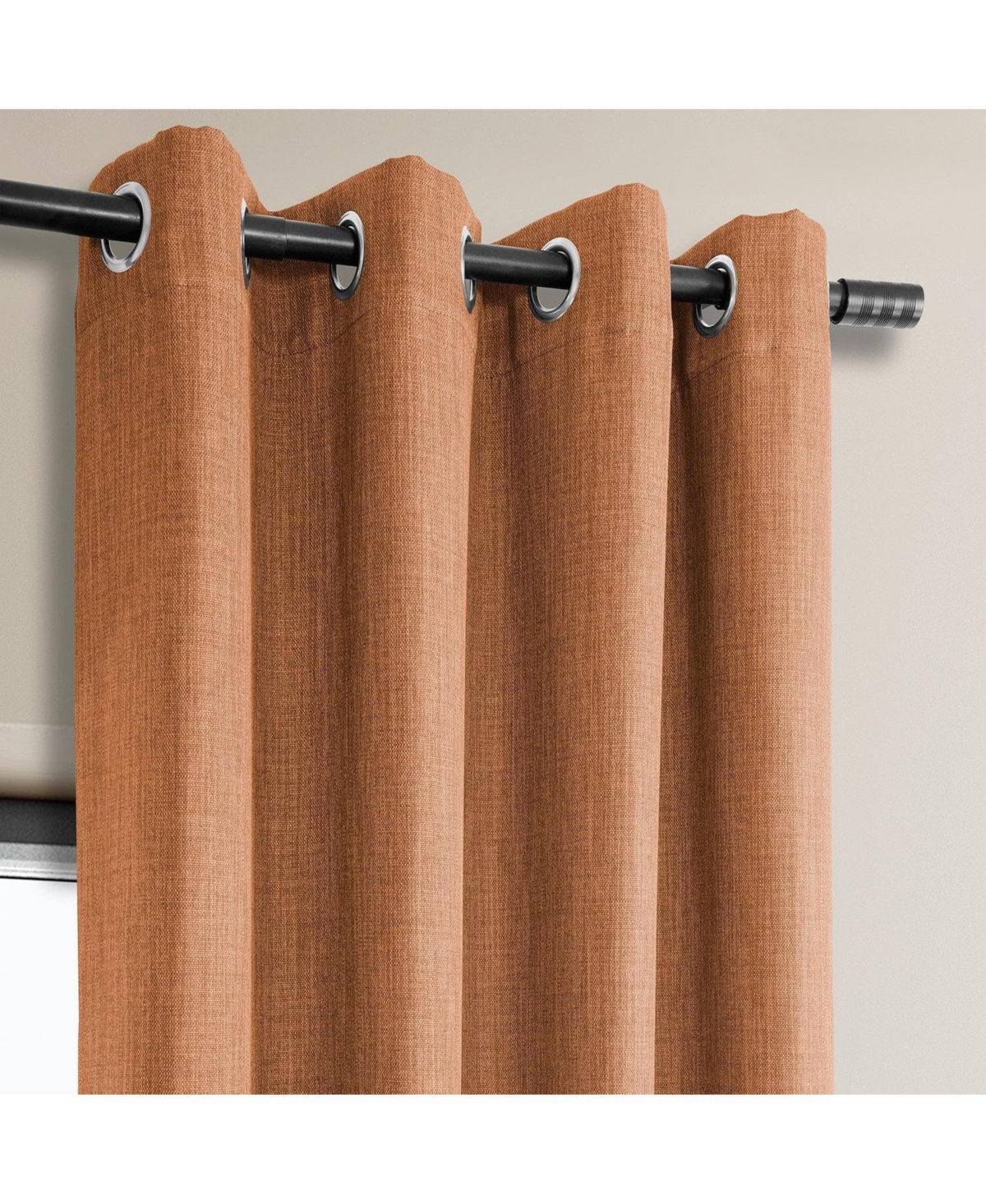 Half Price Drapes Grommet Textured Faux Linen Room Darkening Curtain