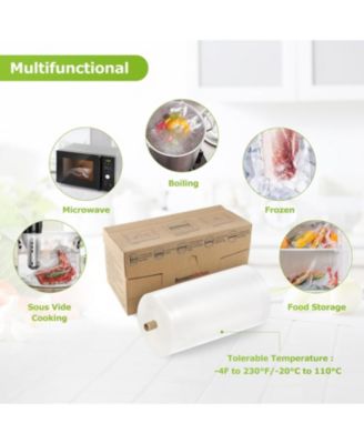 Bonsenkitchen 8” x 150  Vacuum Seal Roll Keeper with Cutter for Food Storage and Sous Vide