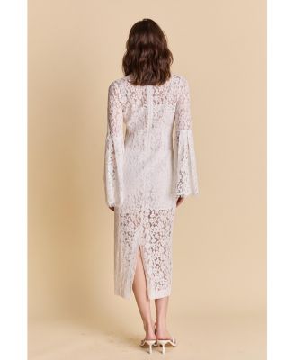 Women's Lace Column Midi Dress