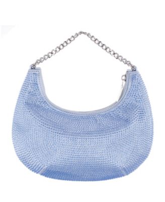 All Over Crystal Crescent Moon Crossbody Bag