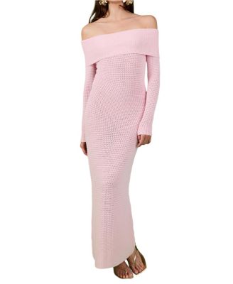 Women's Off Shoulder Long Sleeve Midi Dress