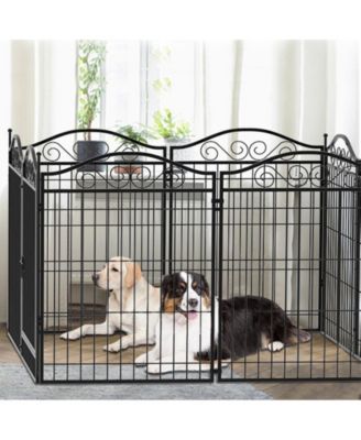 8 Panels 34.6''  Heavy Duty Dog Playpen with Lock and Door,Outdoor Dog Exercise Fence